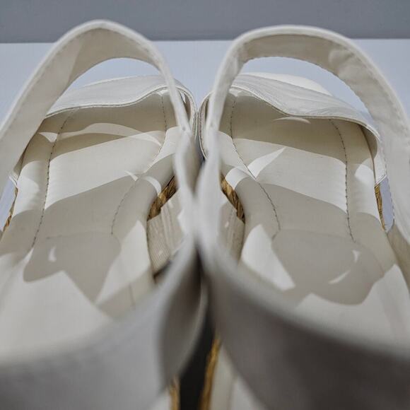 NEW Marc Fisher LTD Patryce Sandal Womens 9 Ivory Leather Espadrille Platform - Picture 10 of 13